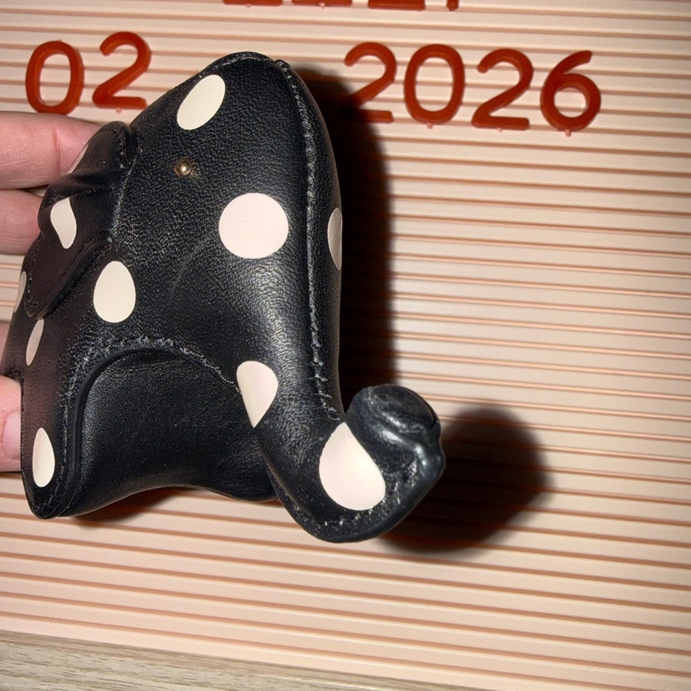 ♠️Kate Spade♠️ Black and White Polka Dot Elephant Coin Purse - Picture 2 of 4